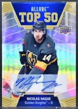 2019-20 Upper Deck Allure Top 50 Blue Autographs Nicolas Hague T50-45 Auto 4952