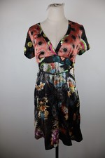 DESIGUAL VESTITO ABITO DONNA TG. 38 WOMAN CASUAL VINTAGE DRESS MANICA CORTA LOGO