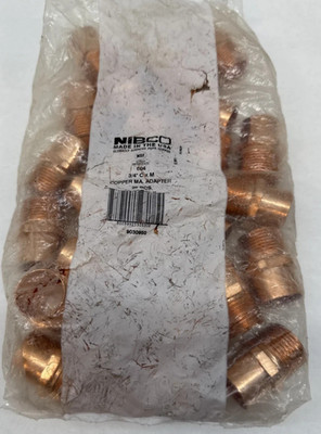 Nibco 604 3/4 3/4'' Nom C X 3/4'' Mnpt Copper Adapter Lot of 25