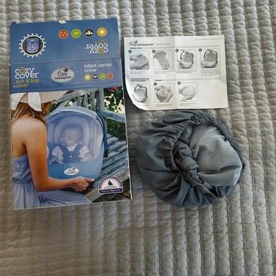 NEW IN BOX Cozy Cover Sun & Bug Infant Carrier Cover Gray Baby Protection Shield
