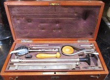 ANTIQUE EXTREMELY RARE SCIENTIFIC INSTRUMENTS CASE SCALE ETC  ARCHEOLOGY  1 OF 2