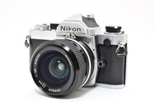 Top MINT Nikon FM Silver 35mm Film Camera Ai Nikkor 24mm F/2.8 Lens From JAPAN
