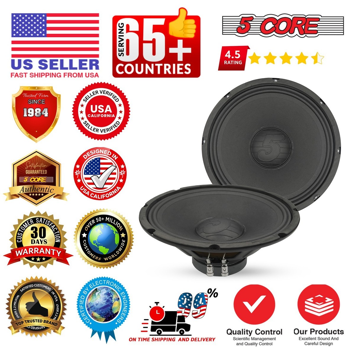 送料無料 12音色Alnico5/6.5/6.5/7.5k カスタムサーキット 5 Core 12 Inch Speaker 200W PA DJ Loudspeaker 8 Ohm Replacement