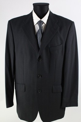 Bäumler schwarz-blau-grau-gestreiftes Sakko Gr.54/XL Schurwolle Top Zustand