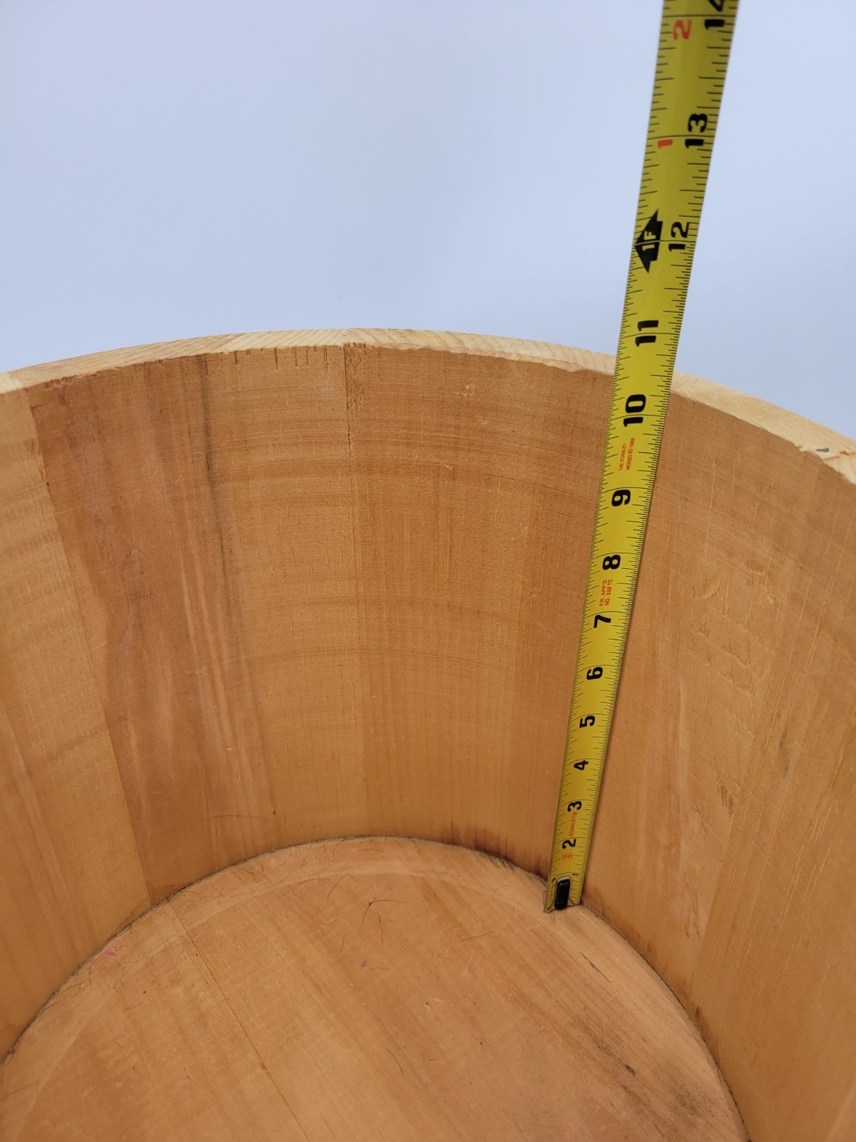 Antique Firkin Sugar Bucket with Lid and Paper Label 12" Tall