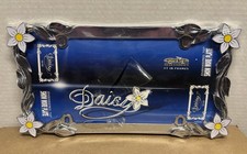 New Chrome Daisy Flower License Plate Frame Car Truck Metal Cruiser