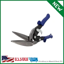 MIDWEST Power Cutters Long Cut Snip - Straight Cut Offset Tin Cutting Shears wit