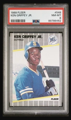 1989 Fleer KEN GRIFFEY JR PSA 8 NM-MINT ROOKIE RC Card #548