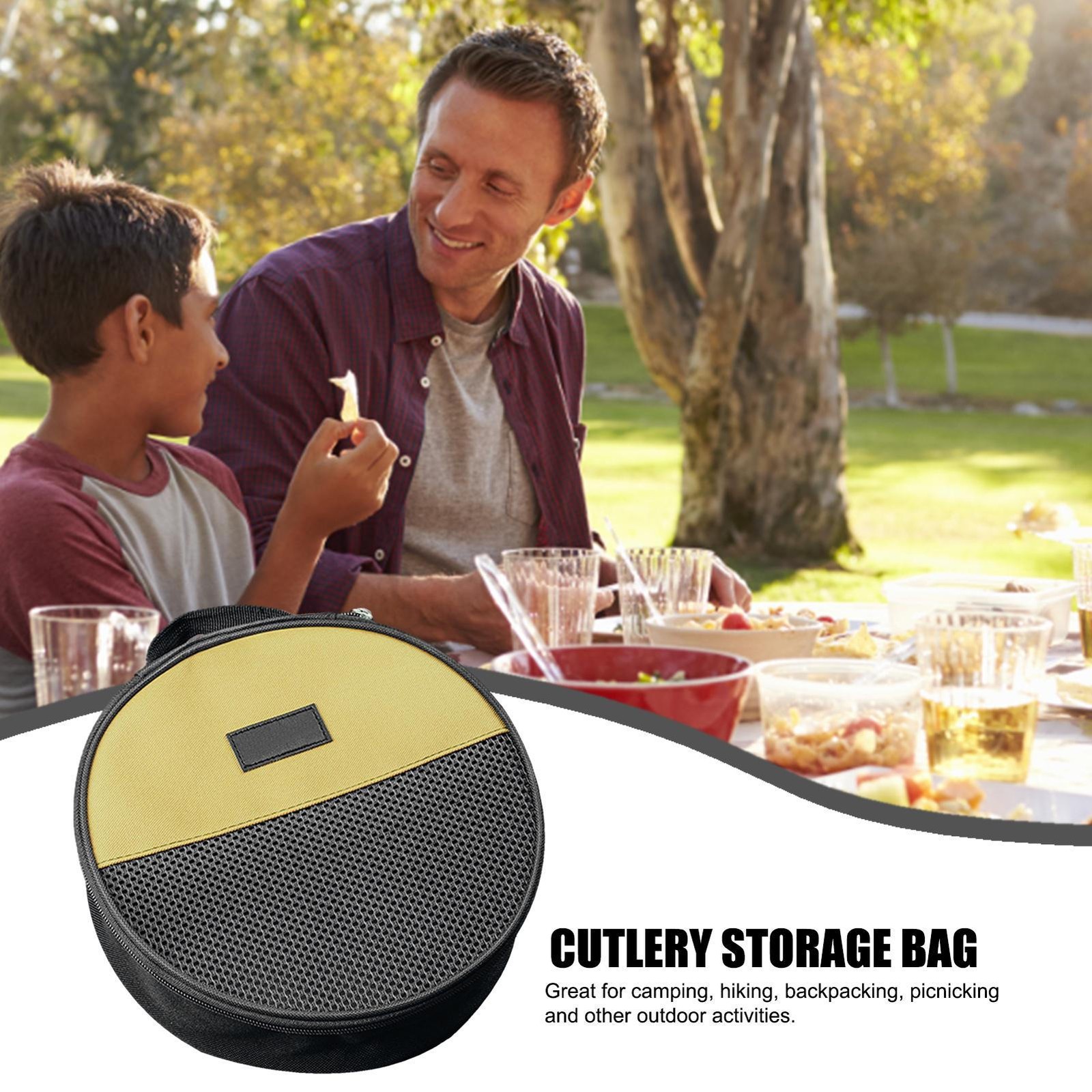 Outdoor Dinner Plate Bowl Set Camping Gear Portable Storage bag No cutlery 