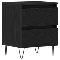 Nachttisch Eiche Schwarz 40X35X50 Cm Holzwerkstoff Beistelltisch