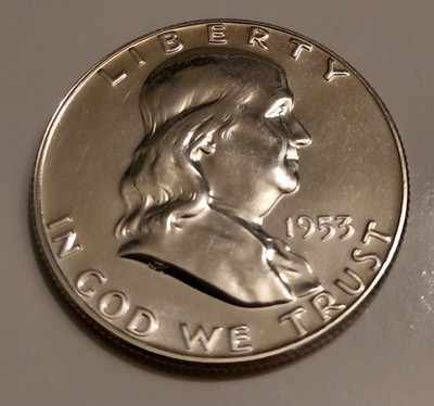 1953 Proof Franklin Silver 50¢ **VERY NICE COIN** (Stock Photo)