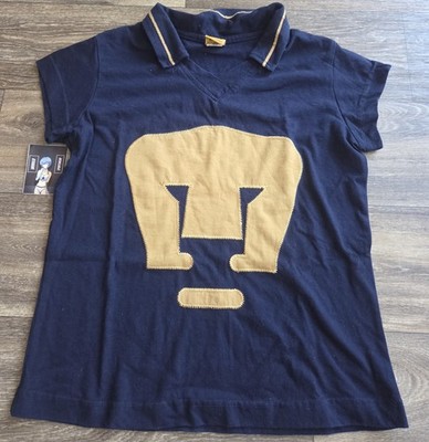 Pumas UNAM Retro Futbol Soccer Jersey Navy/Gold Womens Size XL