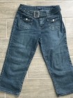 MISSES BACCINI BELTED JEANS STRETCH CAPRIS SHORTS PANTS– SZ 8 – EXCELLENT COND — photo 1