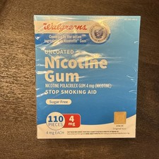 WALGREENS NICOTINE GUM 4MG ORIGINAL 110 PCS-ONE SEALED BOX 4 MG Exp 09/2027