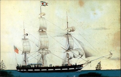 Whaling Ship KUTUSOFF New Bedford Massachusetts vintage postcard s669