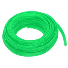 PET Cable Wire Wrap 14mm Expandable Sleeving Green 7.6 M Length