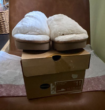 Vionic W Fuzz-AH Women s White Faux Fur Slide Slippers Open Toe Size 11