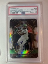 2022 Panini Select Garrett Wilson #88 Black & Green Prizm Die-Cut (RC)