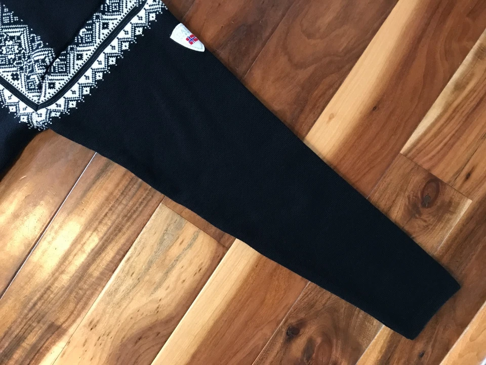 NUEVO Suéter de Lana Merino L Dale Of Norway Moritz 1/4 Cremallera Para Hombre (Carbón/Negro/Blanco) Foto 2 de 4