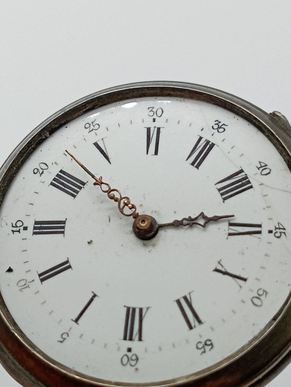 Antique Small KEY WIND SOLID SILVER POCKET WATCH … - image 11