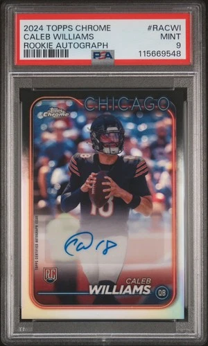 2024 Topps Chrome Caleb Williams Rookie Auto PSA 9