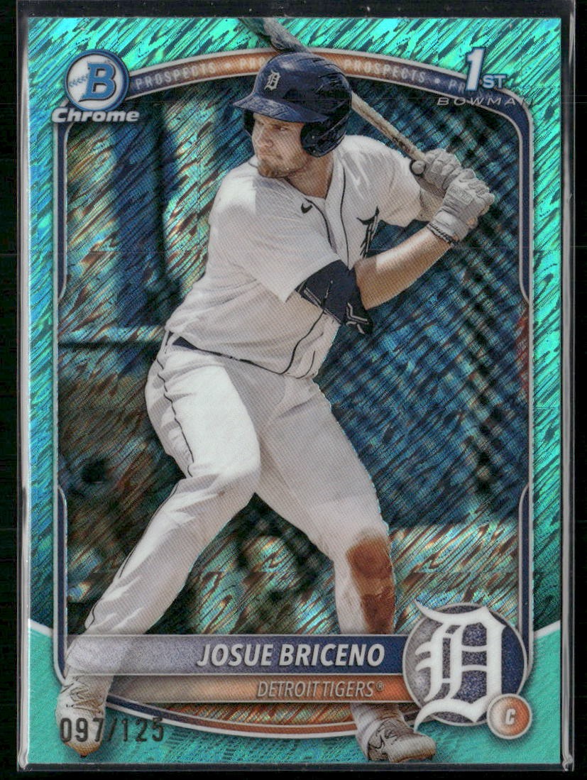 2025 Bowman #BCP-13 Josue Briceno Chrome Prospects Aqua Shimmer Refractor #/125