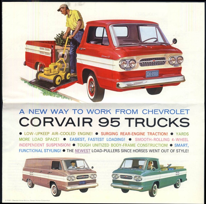 1961 Chevrolet Corvair 95 sales mailer Corvan Pickup