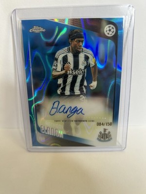 2025-26 Topps Chrome UEFA CC Anthony Elanga Newcastle Blue Lava /150 Auto