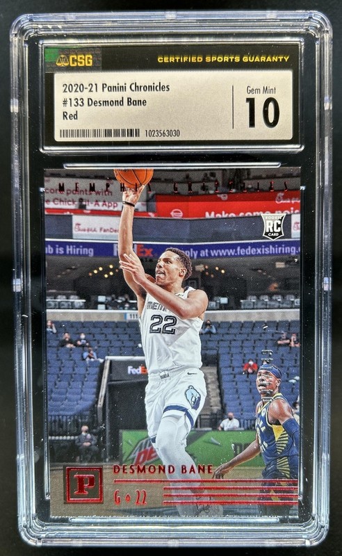 2020-21 Chronicles Desmond Bane RC Red Rookie #/149 Grizzlies CSG 10
