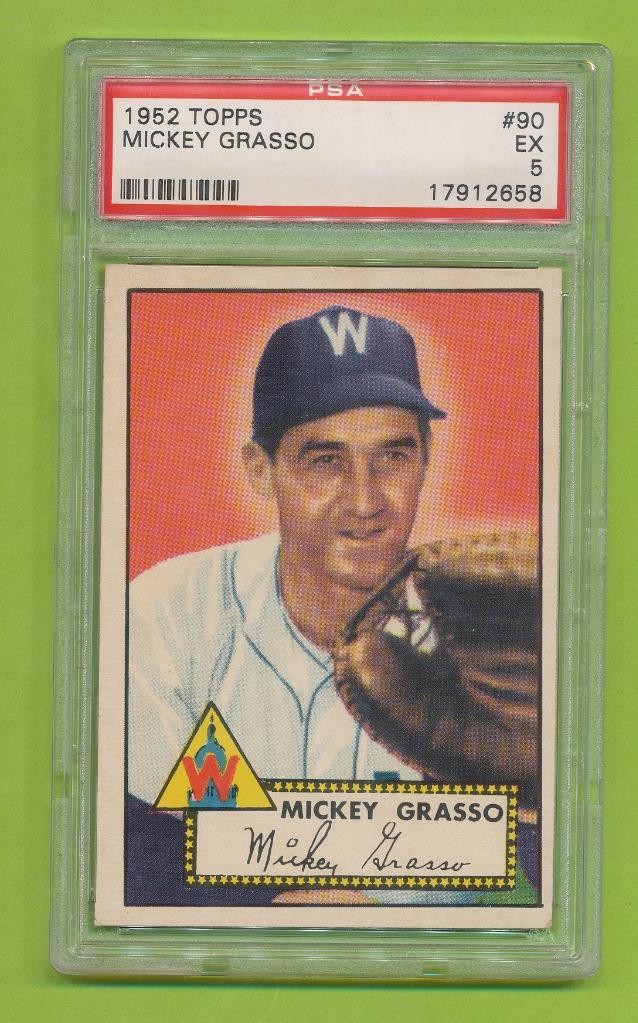 1952 Topps Red Back - Mickey Grasso (#90) Washington Nationals PSA 5