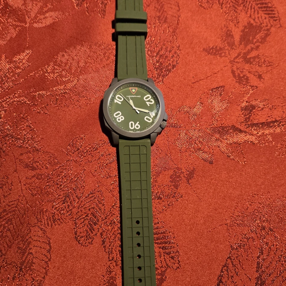 Reloj Hombre Morphic M41 Esfera Verde 42mm Correa Silicona Verde Batería Nueva Foto 3 de 4