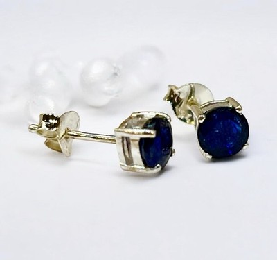 PENDIENTES EN PLATA DE LEY CON ZAFIROS JOYA DE ALTA CALIDAD REGALO IDEAL MUJER