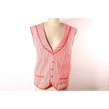 1980s Red and White Striped Adjustable Barbershop Quartet Costume Vest