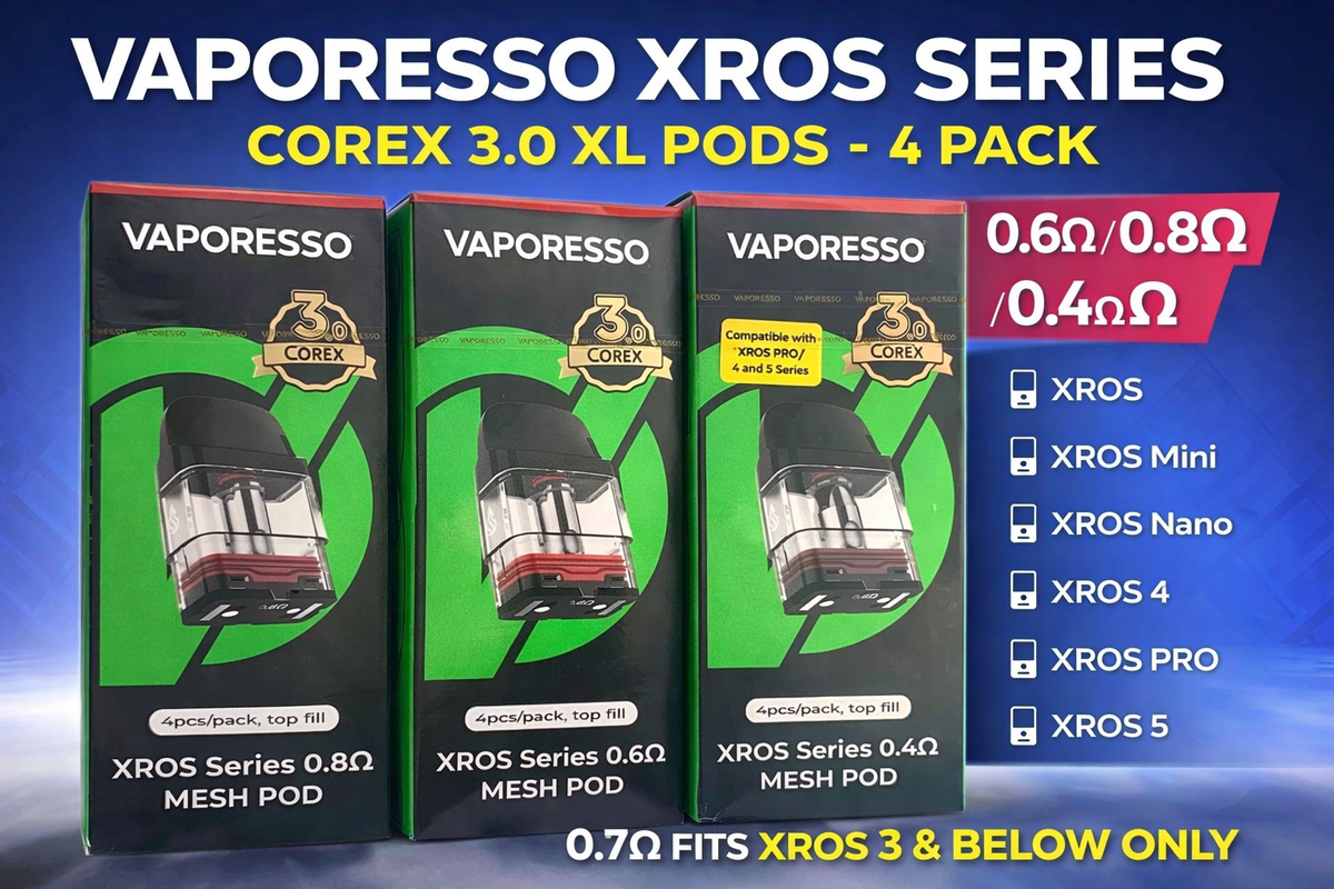 (4-Pack) Vaporesso XROS Series Pods / 3.0 XL SIZE XROS 1,2,3,4,5 Mini,Nano,  PRO | eBay UK