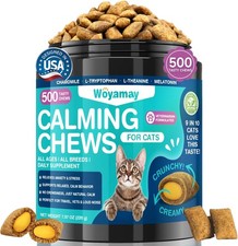 Cat Calming Treats, 500 Crunchy  Creamy Calming Chews for Cats, Natural Calming