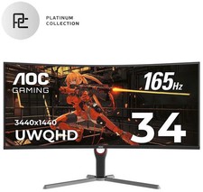AOC CU34G10X 34" 2K WQHD (3440 x 1440) 165Hz 1ms Curved Screen Gaming Monitor