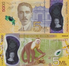 Costa Rica 5000 Colones 2018 P 282 Polymer UNC