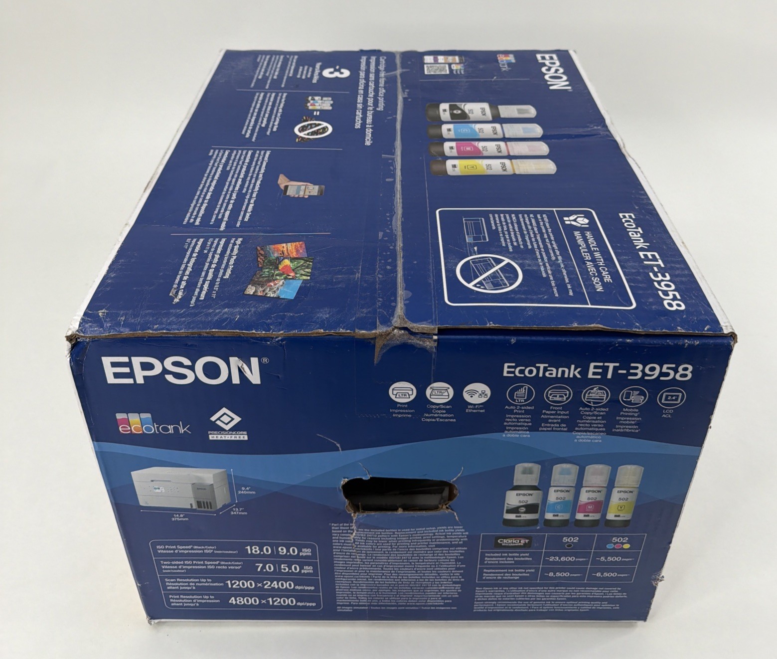 Epson EcoTank ET-3958 Wireless All-in-One Color Supertank Printer ...