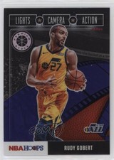 2019 Panini NBA Hoops Premium Stock Lights Camera Action Purple Rudy Gobert 0it8