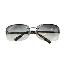 Chanel 4113 Coco Mark Gray Leather Chain Gradient Lens Sunglasses 65  15