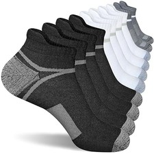 Men's Athletic Cushioned Ankle Socks, Comfort 9-12 Mix of Colors 5 Pairs