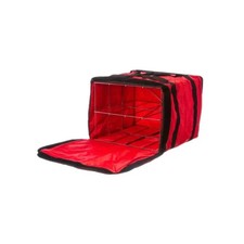 19x19x14 Red 6 Box Insulated Pizza Food Carrier Delivery Bag w Rack Metal Frame