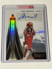 2024-25 Panini Select Amen Thompson Silver In Flight Signature Auto Rockets /249