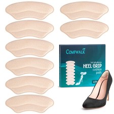 Heel Grip Cushion Pads - 4 Pairs, Self-Adhesive, Shoe Inserts for Loose Shoes...