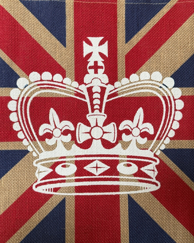 GLORIOUS BRITIAN Jute Bag TOTE 14" By 16" British CROWN