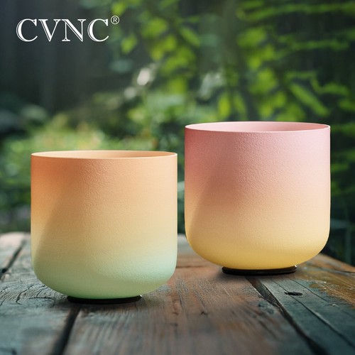 CVNC 432Hz 7''D+ 8"C Desert Chakra Frosted Crystal Singing Bowl Sound Healing - 第 1/9 張圖片