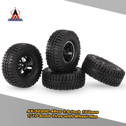 4Pcs AUSTAR AX-3020C 1.9 Inch 103mm 1/10 Scale Tires with Wheel Y0N0 - Picture 11 of 12