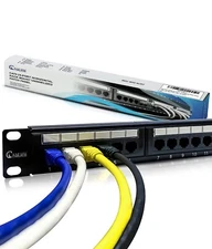 Cat5e/Cat6 24 Port Patch Panel Rack Mount - Wire Management RJ45 UTP 110 Type 1U