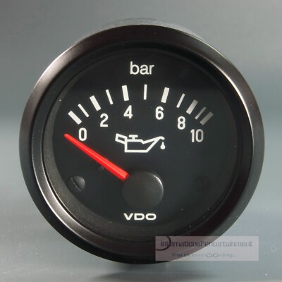 VDO ZUSATZ INSTRUMENT 10 BAR 12VOLT GAUGE ÖLDRUCK   OIL PRESSUR GAUGE  52mm