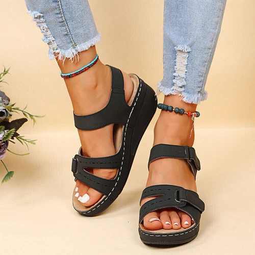 Damen Plateau Keilabsatz Sandalen Wedges Sommerschuhe Sandaletten EU 35-42 - Bild 14 von 20